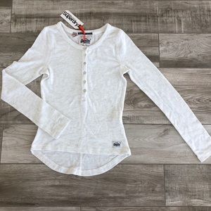 Cream long sleeve shirt